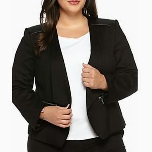 Nine West Blazer w/ Faux Leather Shoulders